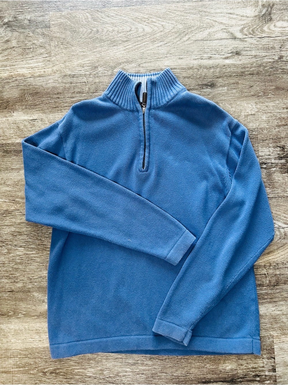 Impermeable Platinum Blue Quarter-Zip Men's Sweater